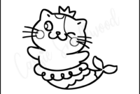 mermaid cats coloring pages