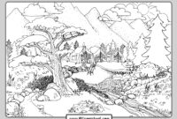 landscape scenery coloring pages landscape scenery coloring pages
