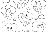 coloring page rainy day