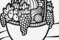 bowl of fruit coloring page