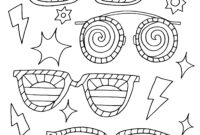 sun with sunglasses coloring page
