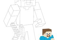 minecraft steve coloring pages minecraft steve coloring pages