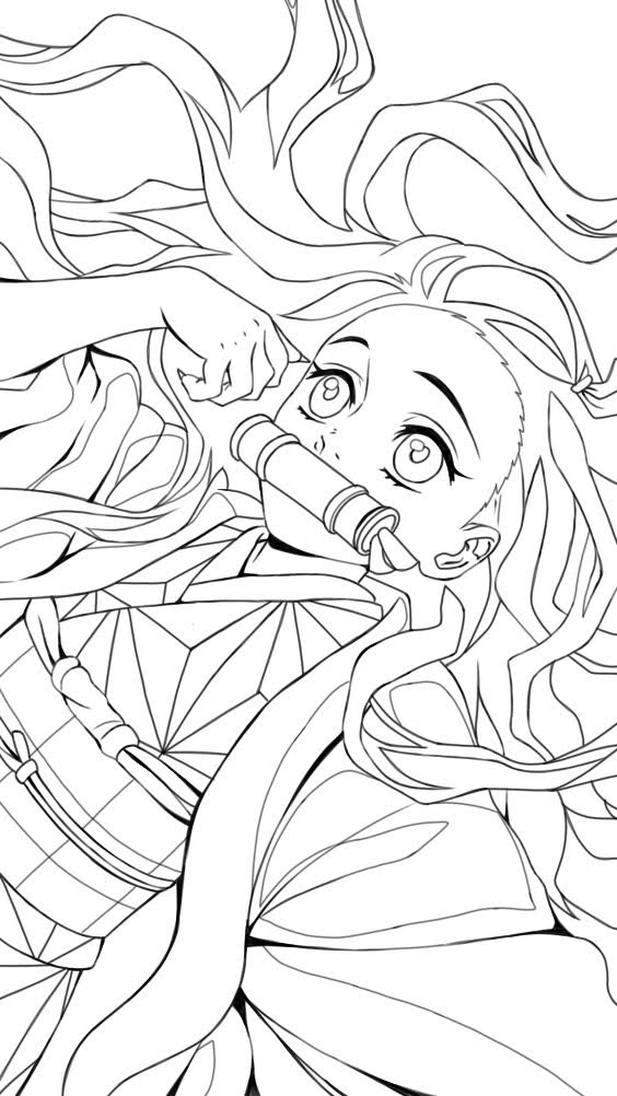 Nezuko Kamado Coloring Pages - Coloring Home