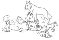 wolf pack coloring pages