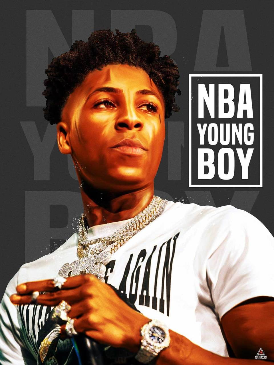 NBA YoungBoy Poster Never Broke Again Wall Art Print (18x24) - Walmart.com