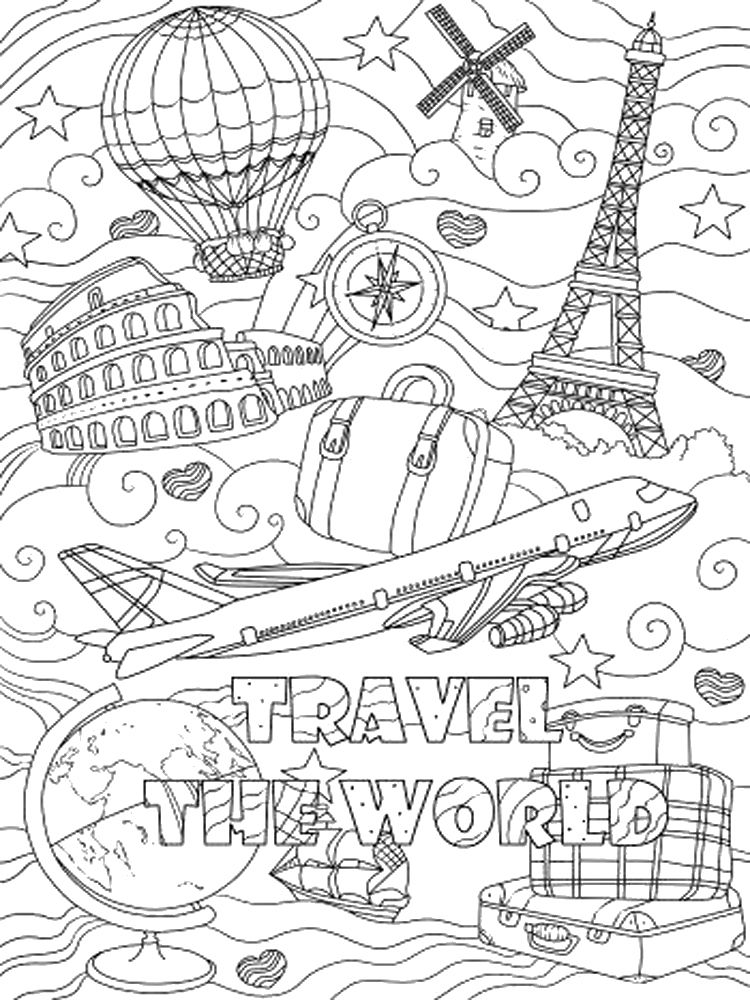 Travel coloring pages. Free Printable Travel coloring pages. Detailed
