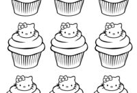 cat cupcake coloring page cat cupcake coloring page