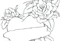 roses with hearts coloring pages