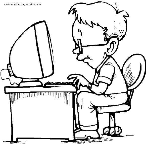 Computer coloring pages - Coloring pages for kids - Family, People and