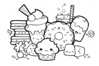 cute kawaii food coloring pages