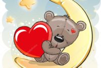 image de nounours avec coeur