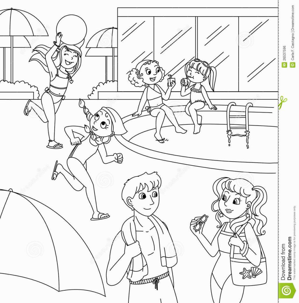 Pool Fun Coloring Pages - Ferrisquinlanjamal