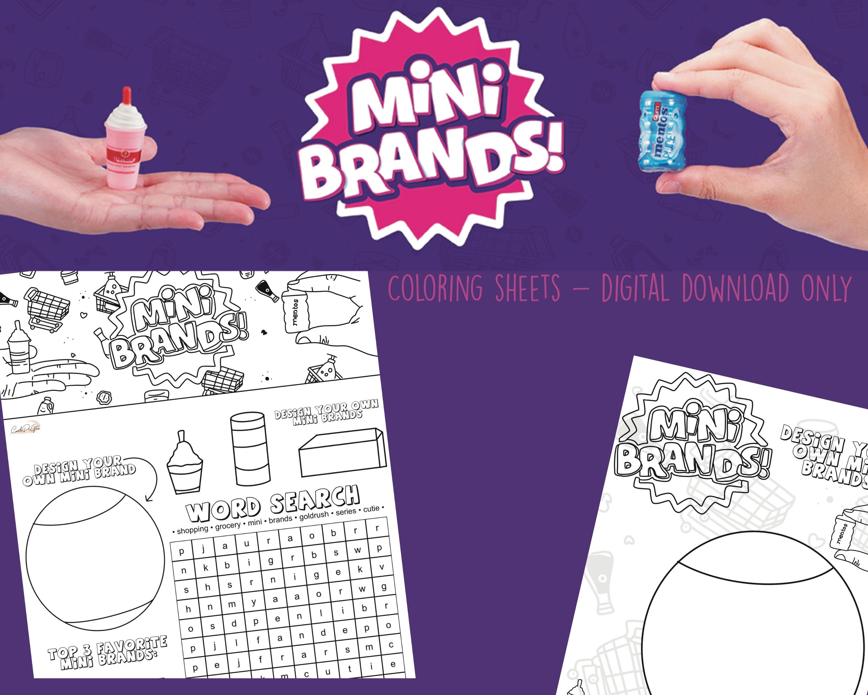 Digital Download Mini Brands Coloring Pages - Etsy Canada