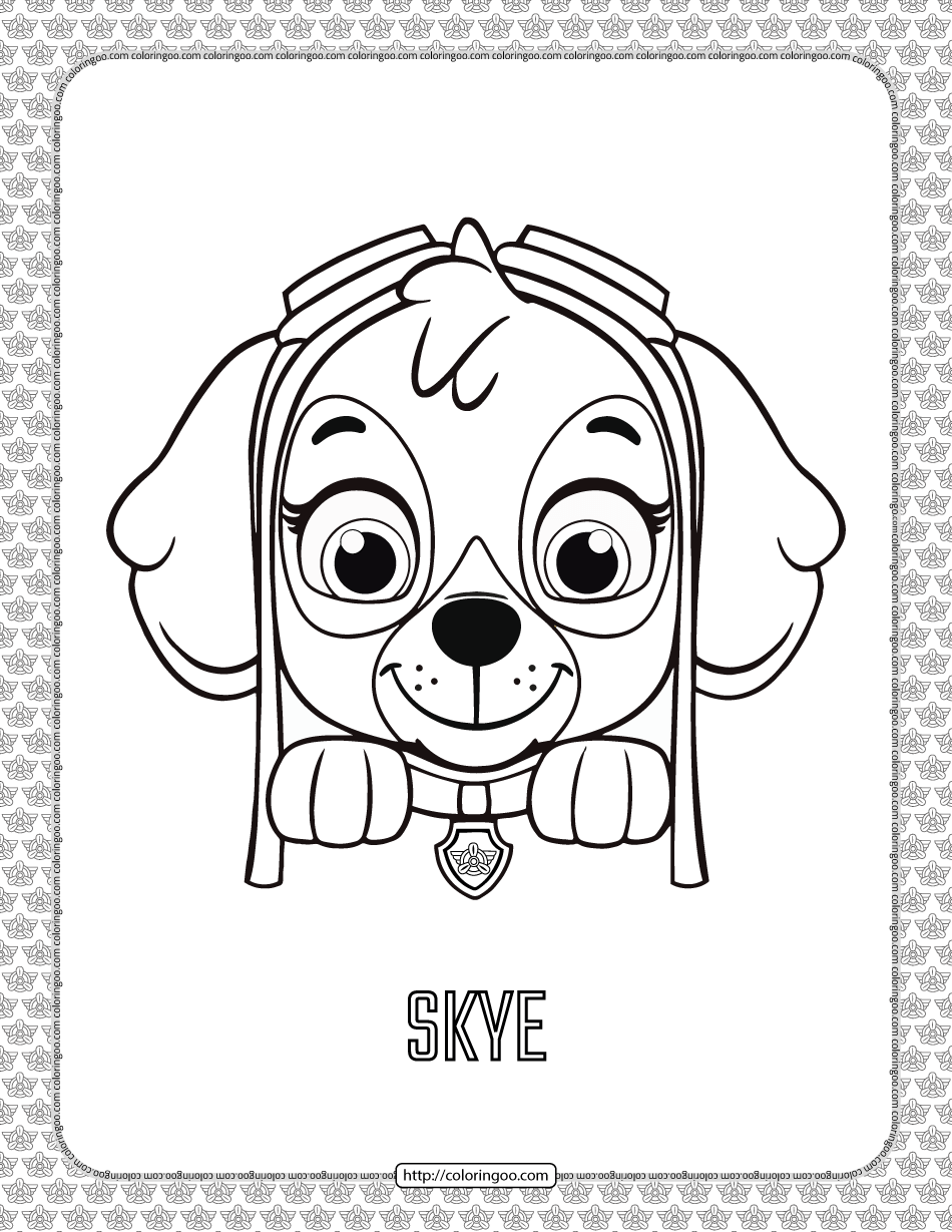 Skye Paw Patrol Coloring Page Paw Patrol Coloring Pages Paw Patrol