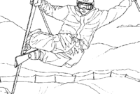 skiing coloring page