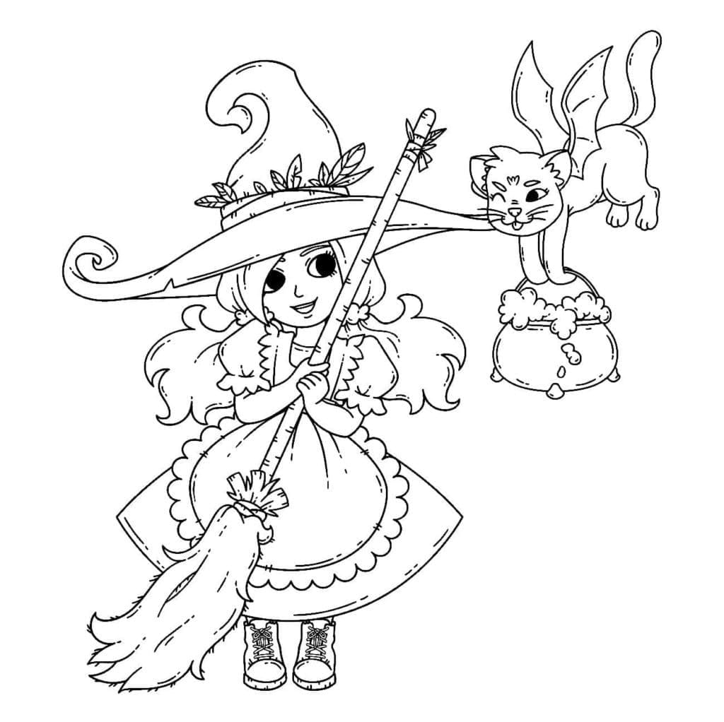 Very Cute Witch coloring page - Download, Print or Color Online for Free