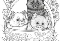 easter cat coloring pages