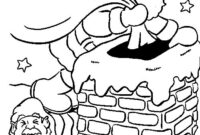 santa chimney coloring page santa chimney coloring page
