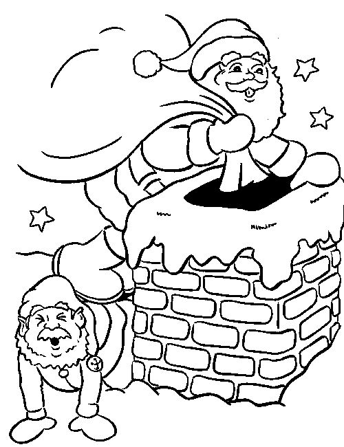 santa_chimney+COLORING+SHEET.gif (500×650) | Christmas stamps
