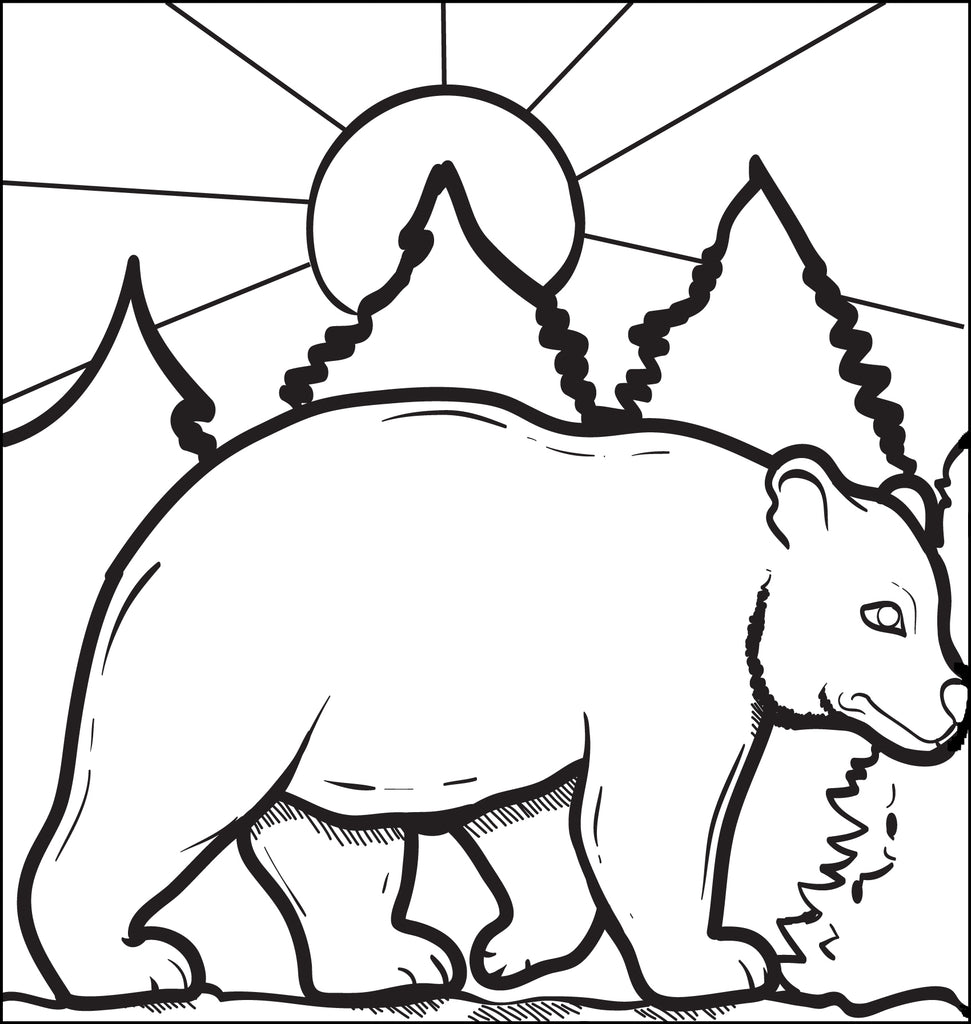 Printable Bear Coloring Page for Kids – SupplyMe