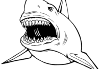 great white shark shark coloring pages