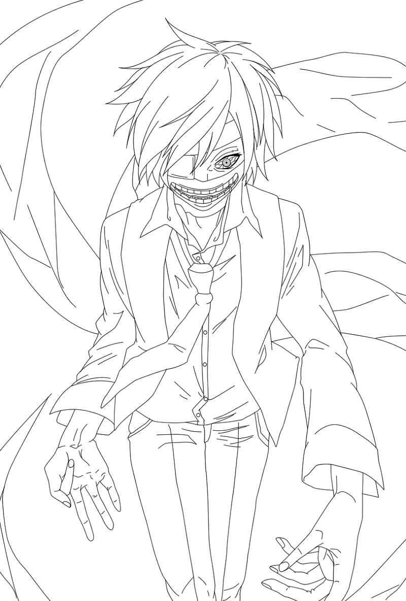 Tokyo Ghoul Coloring Pages Scary | 101 Worksheets | Tokyo ghoul