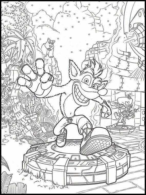 Crash Bandicoot 2 Printable coloring pages for kids | Unicorn coloring