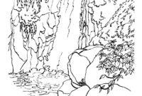 realistic waterfall coloring pages