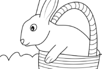 easter bunny with basket coloring page easter bunny with basket coloring page