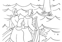 jesus walking on water coloring page