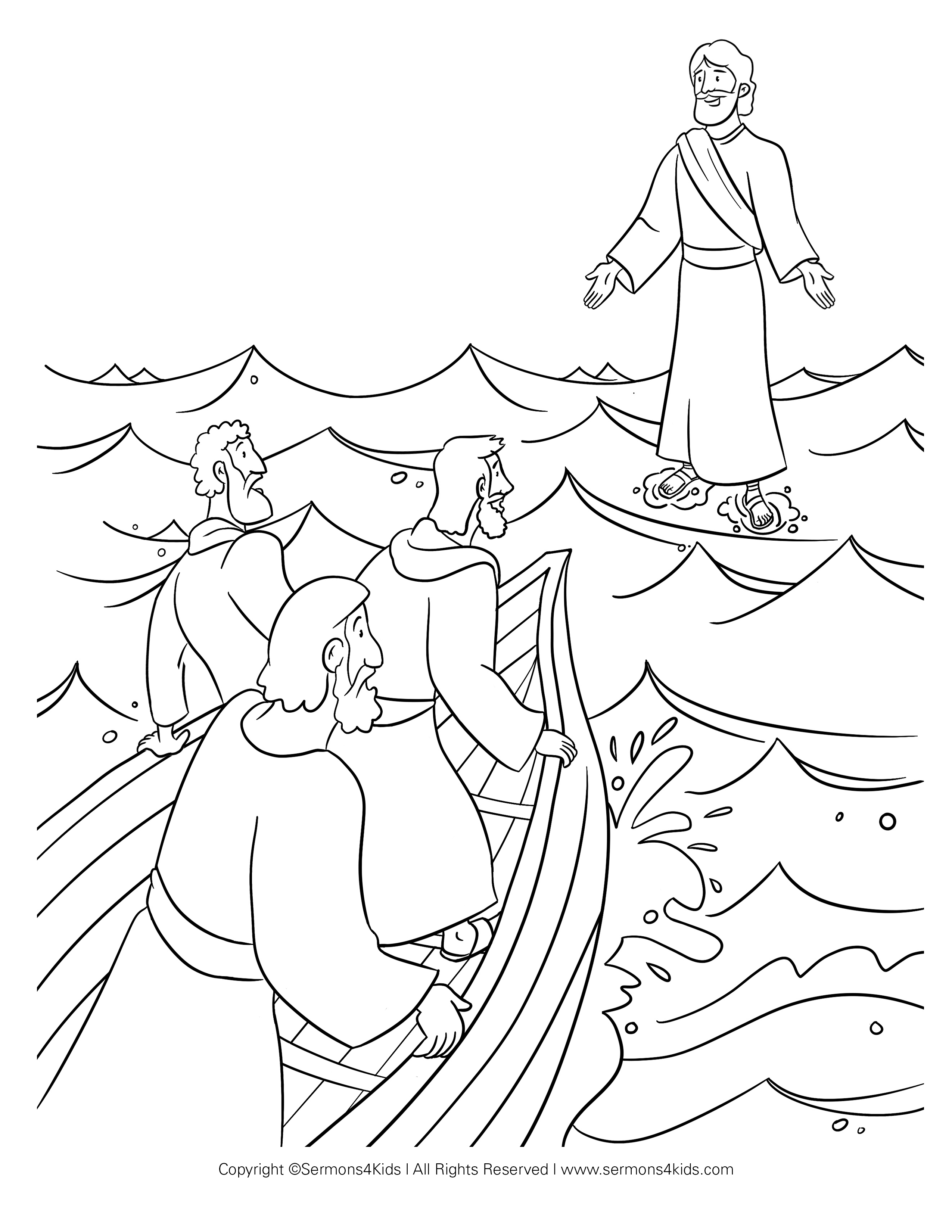 Coloring Pages Peter Walks On Water