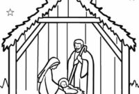 easy manger scene coloring page