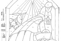 stained glass nativity coloring page