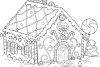 ginger bread house color page