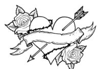 rose heart coloring pages