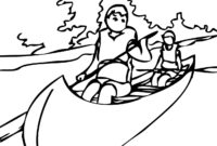canoe coloring page