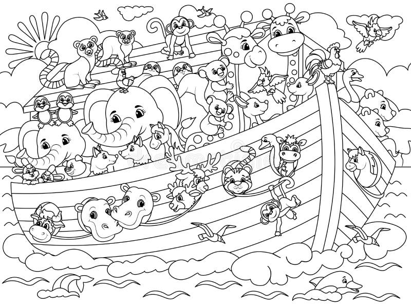 Noah Ark Coloring Stock Illustrations – 12 Noah Ark Coloring Stock