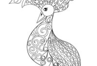 peacock coloring pages finished