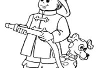 coloring page firefighter