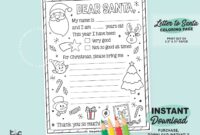 santa wish list coloring pages