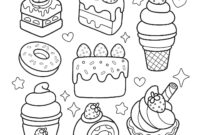 kawaii dessert coloring pages