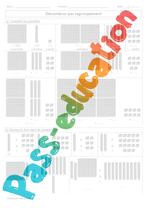 Dénombrer par regroupement - Exercices corrigés - Numération : 2eme