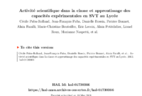 activite scientifique activite scientifique