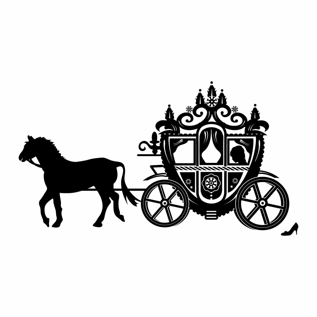 Stickers Princesse Carrosse - Autocollant muraux et deco