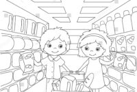 grocery store coloring page
