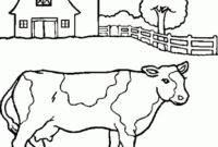 dessin a colorier d etables avec des vaches dedans