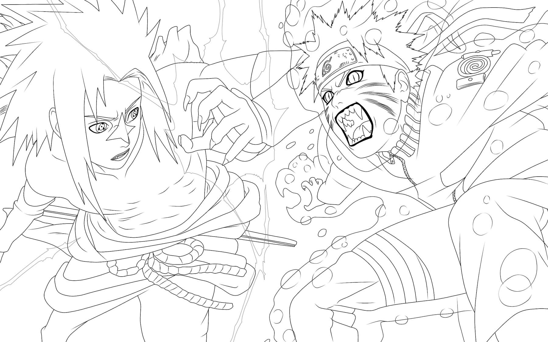 Coloriage Sasuke - 80 Coloriages à imprimer | WONDER DAY — Coloriages
