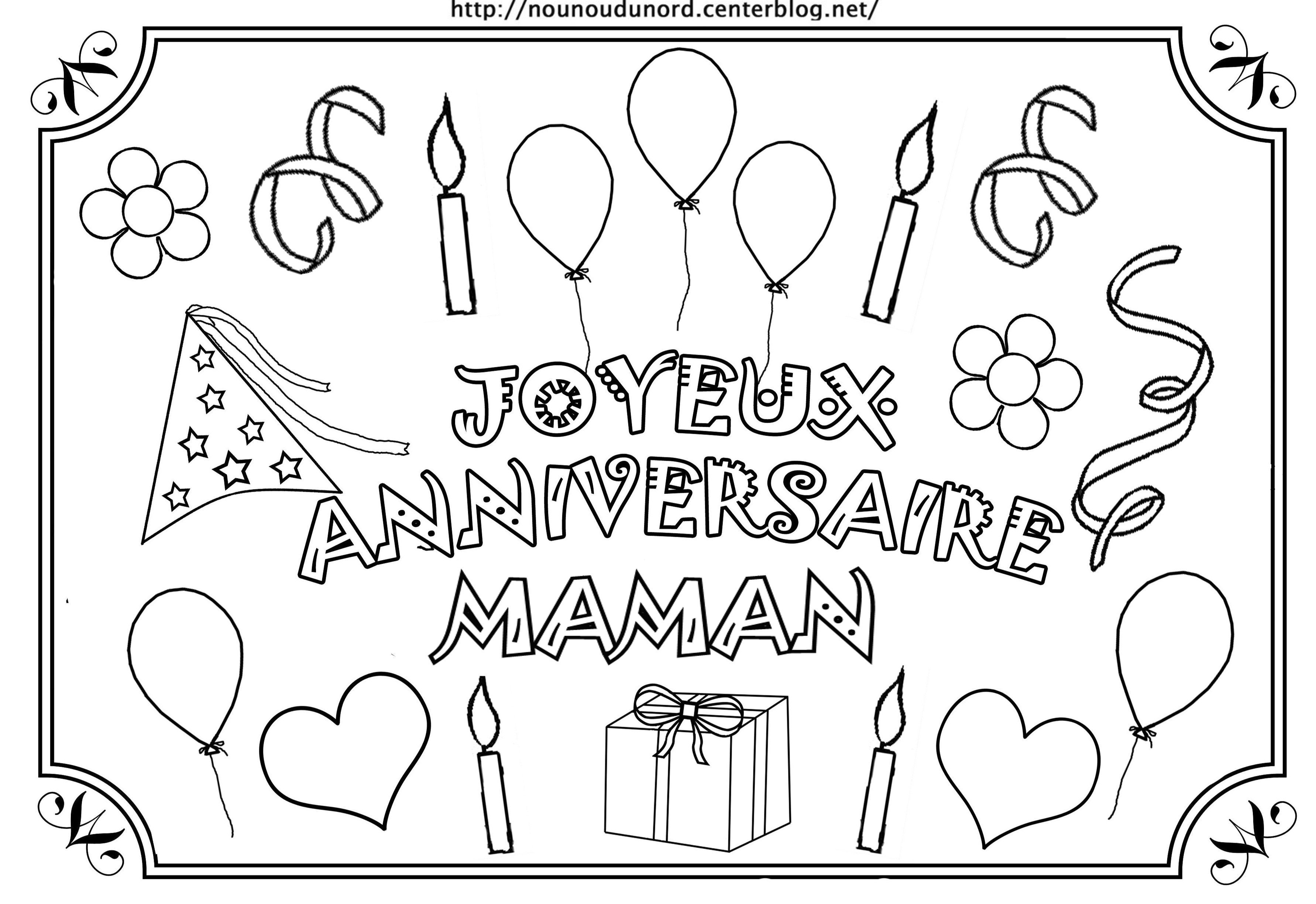 Coloriage Joyeux Anniversaire Maman A Imprimer