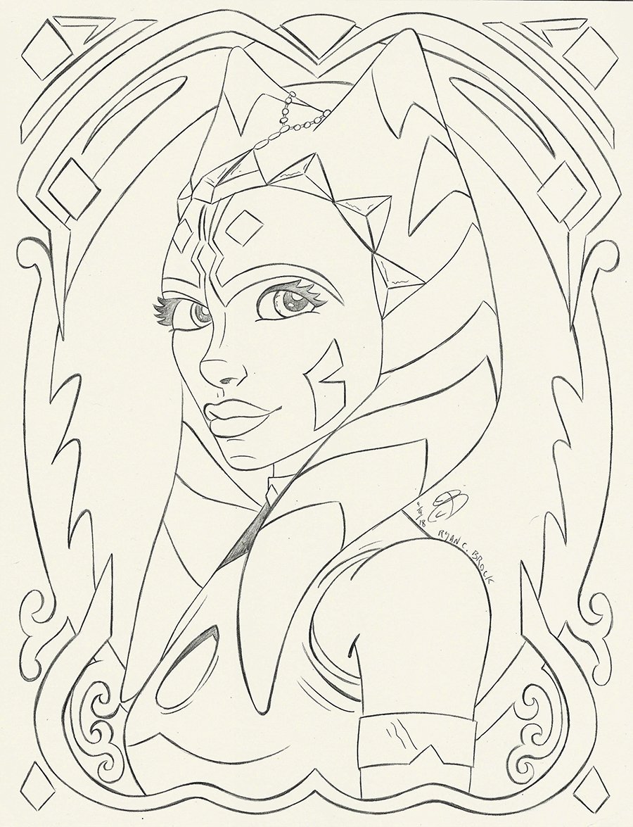 Ahsoka Tano Colouring Pages by Ryan Brock – Team Ahsoka