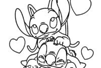 coloring pages stitch and angel